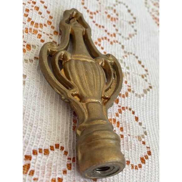 Vintage 1930s Cast metal Gold Lamp Finial Urn Shape 3 3/8" - Picture 6 of 10